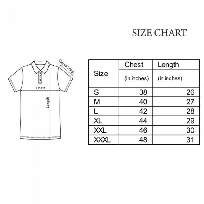 polo t shirt size