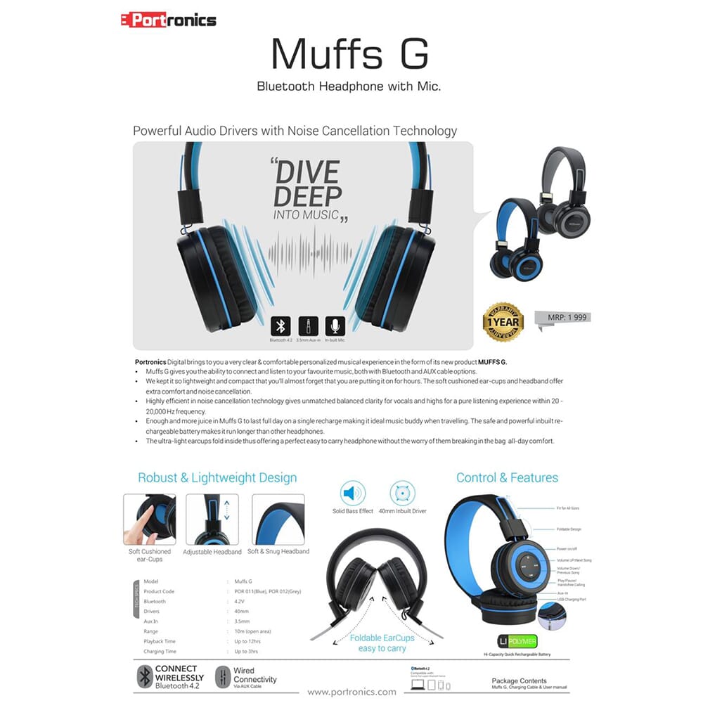 portronics muffs g price