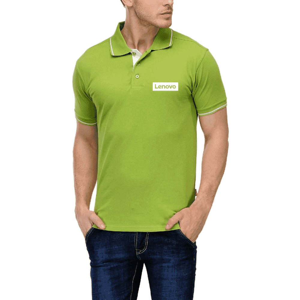 apple green polo shirt