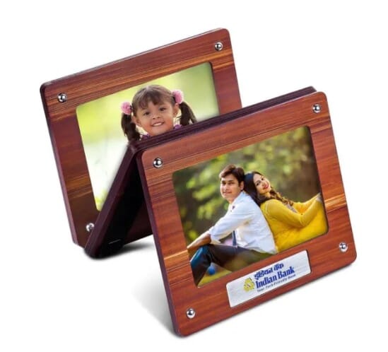 Wooden Photo Frame With Metal Plate