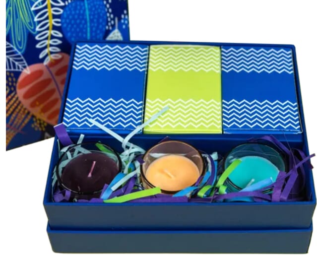 corporate gift box with candle