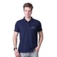Indian Terrain Jacquard Collar Solid Men T-Shirt-Navy Blue